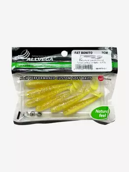 Приманка съедобная ALLVEGA "Fat Bonito" 7см 2,5г, Желтый