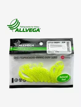 Приманка съедобная ALLVEGA "Little Creepy" 5см 10шт., Зеленый