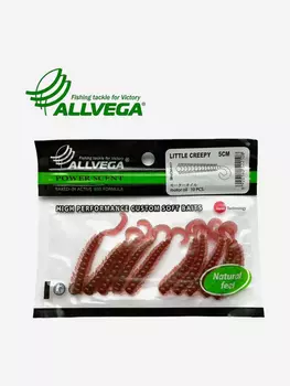 Приманка съедобная ALLVEGA "Little Creepy" 5см 10шт., Красный