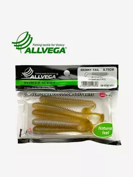 Приманка съедобная ALLVEGA "Skinny Tail" 8,75см (5шт.), Бежевый
