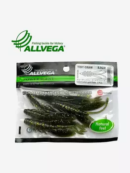 Приманка съедобная ALLVEGA "Tiny Craw" 8,5см 5шт., Зеленый