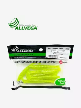 Приманка съедобная ALLVEGA "Belly Dance Shad" 7см, Зеленый
