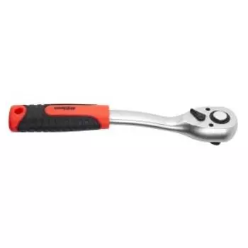 Трещотка AV Steel, 1/2'', 72 зубца, 255 мм, двухкомпонентная изогнутая рукоятка