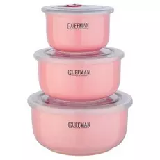 Набор контейнеров Guffman Ceramics 3 шт светло-розовый