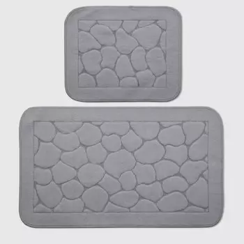 Набор ковриков для ванны Retro textil Stone серый 2 шт