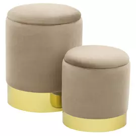 Набор из 2-х пуфиков Foreign trade бежевый 30x30x33 см/35,5x35,5x45 см