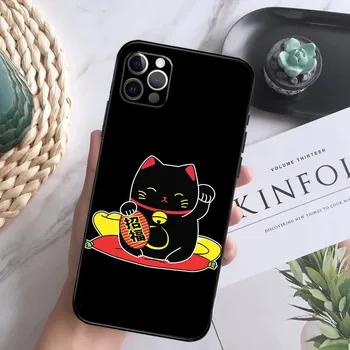 Японский чехол Lucky Cat Maneki Neko для iPhone 11 12 13 Pro Max X XR XS Max 7 8 Plus SE 2020 12 13, задняя крышка мини-телефона iphone 5 5S