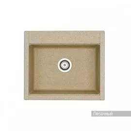 Мойка Акватон Делия 600x510 керамогранит, 1 чаша, прямоугольная, цвет песочный