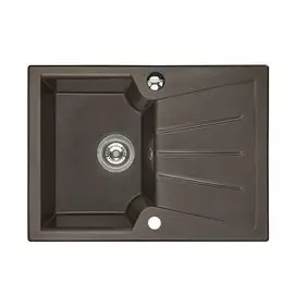 Мойка Акватон Монца 680x500 керамогранит, 1 чаша, прямоугольная, с сифоном, цвет кофе