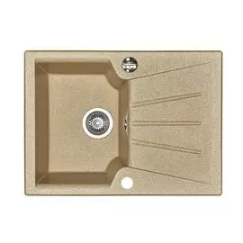Мойка Акватон Монца 680x500 керамогранит, 1 чаша, прямоугольная, с сифоном, цвет песочный