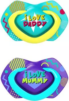 Пустышка Canpol babies Neon Love силиконовая 0-6 месяцев 2шт