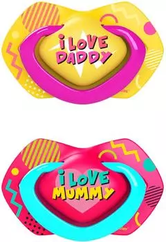 Пустышка Canpol babies Neon Love силиконовая 6-18 месяцев 2шт