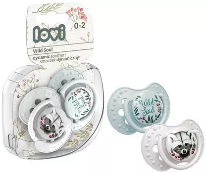 Пустышка Lovi Wild Soul динамическая силиконовая 0-2 месяцев 2шт