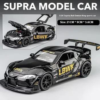 1/22 масштаб Toyota Supra литая модель гоночного автомобиля со звуком и светом инерционный звуковой эффект коллекция украшений для мальчиков подарок красный