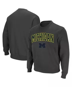 Мужская толстовка Michigan Wolverines Arch & Logo с круглым вырезом Colosseum, серый