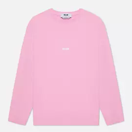 Мужской лонгслив MSGM Micrologo, цвет розовый, размер S