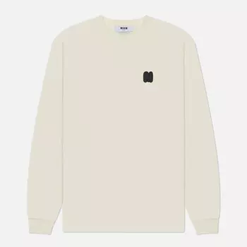 Мужской лонгслив MSGM Monogram Patch, цвет бежевый, размер L