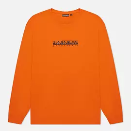 Мужской лонгслив Napapijri LS Box Logo, цвет оранжевый, размер M
