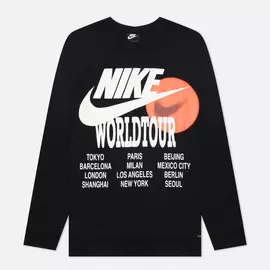 Мужской лонгслив Nike LS World Tour, цвет чёрный, размер L