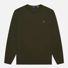 Мужской лонгслив Polo Ralph Lauren Custom Slim Fit Interlock, цвет оливковый, размер XXS