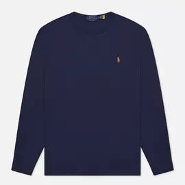 Мужской лонгслив Polo Ralph Lauren Custom Slim Fit Interlock, цвет синий, размер L
