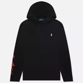 Мужской лонгслив Polo Ralph Lauren Embroidered And Print Logo Hoodie, цвет чёрный, размер XXL