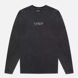 Мужской лонгслив RIPNDIP Logo Embroidered, цвет чёрный, размер L