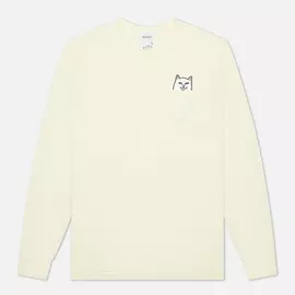 Мужской лонгслив RIPNDIP Lord Nermal Pocket, цвет бежевый, размер XL