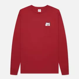 Мужской лонгслив RIPNDIP Lord Nermal Pocket, цвет бордовый, размер L