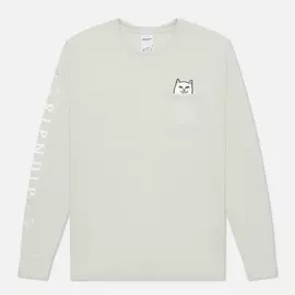 Мужской лонгслив RIPNDIP Lord Nermal Pocket, цвет серый, размер S