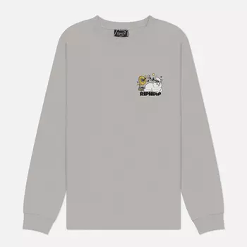 Мужской лонгслив RIPNDIP No Music No Life, цвет серый, размер M