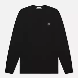 Мужской лонгслив Stone Island Patch Program Crew Neck, цвет чёрный, размер XL