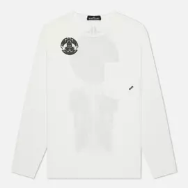 Мужской лонгслив Stone Island Shadow Project Printed Catch Pocket Mako, цвет белый, размер S