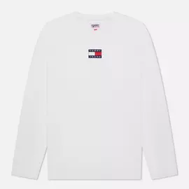 Мужской лонгслив Tommy Jeans Tommy Badge Pure Organic Cotton, цвет белый, размер S
