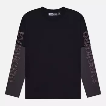 Мужской лонгслив Evisu Evisukuro Logo Embroidery Sleeves 2 in 1, цвет чёрный, размер M