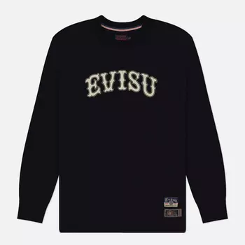 Мужской лонгслив Evisu Heritage Logo Kamon Printed, цвет чёрный, размер L