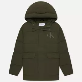 Мужской пуховик Calvin Klein Jeans Recycled Hooded, цвет оливковый, размер L