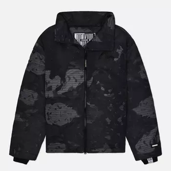 Мужской пуховик Evisu Evisukuro Boro Fabric Printed Down, цвет серый, размер M