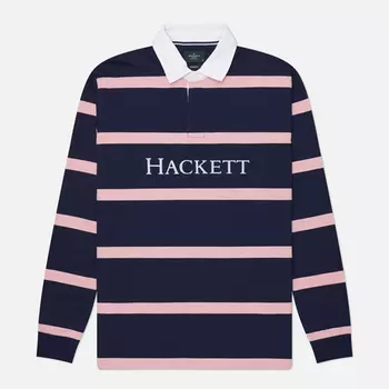 Мужской лонгслив Hackett Heritage Striped Rugby, цвет синий, размер L