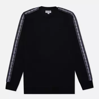 Мужской лонгслив Lacoste Relaxed Fit Printed Sleeve, цвет чёрный, размер XXXL