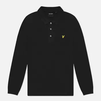 Мужской лонгслив Lyle & Scott Pique Stretch, цвет чёрный, размер M