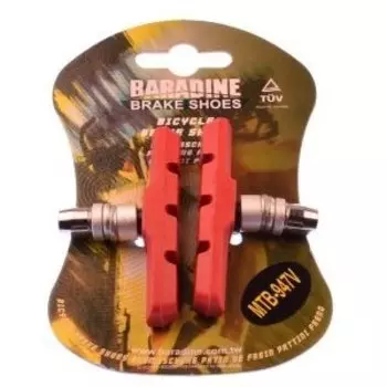 Колодки тормозные Baradine 947V, МТВ, 70мм, красные