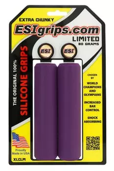 Грипсы велосипедные ESI Extra Chunky, 130 мм, силикон, фиолетовый, XLCLM