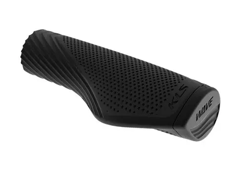 Грипсы велосипедные KELLYS WAVE LockOn, 130/135 мм, 1 грипстоп, 1 заглушка, кратон, черный/серый