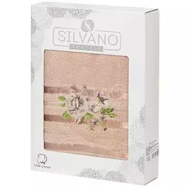 Полотенце банное, 70х140 см, Silvano Розы, 450 г/кв.м, песочно-бежевое D24-2 Турция