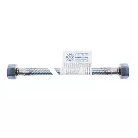 Подводка для воды 1/2"х1 м, г-г, сталь, полимер, РМС