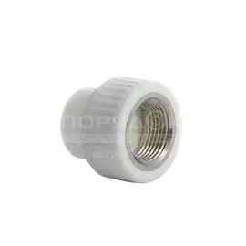 Муфта комбинированная полипропилен, d20х3/4", внутренняя резьба, белая, Kalde