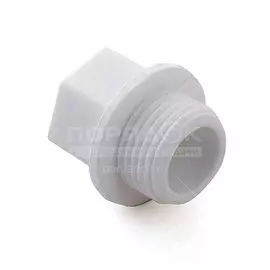 Заглушка комбинированная полипропилен, d20х1/2", наружная резьба, белая, Valfex