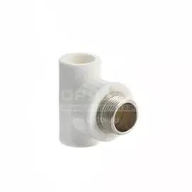 Тройник комбинированный полипропилен, d20х3/4", наружная резьба, белый, Kalde