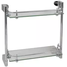 Полка для ванной стекло, хром, 2 яруса, Solinne, Mirror B-82711-2